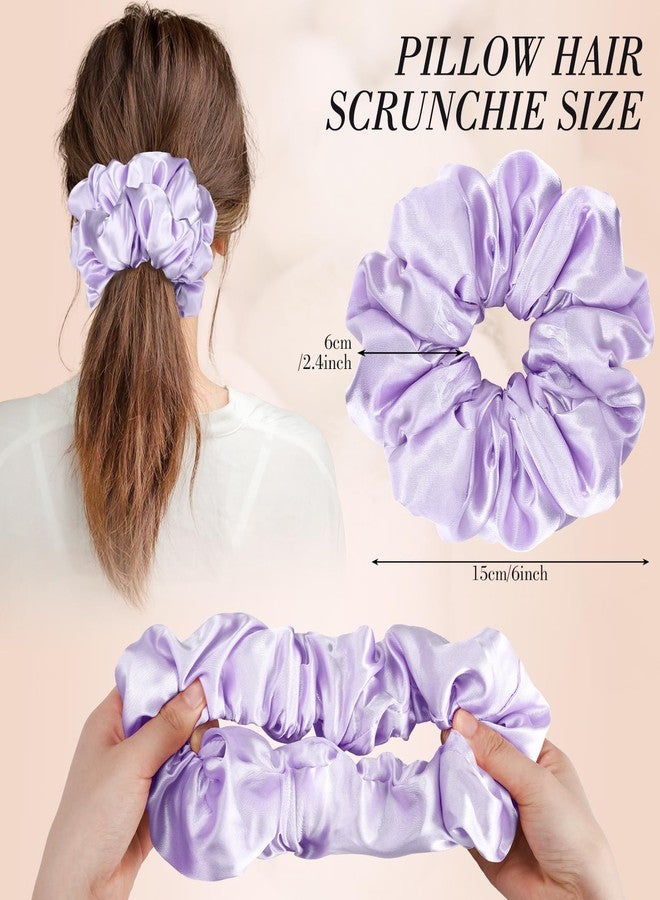 obeoby 3Pcs Satin Hair Scrunchies, Large Sleepy Hair Tie Scrunchie for Thick Curls Ponytail Holders Valentine's Day Gifts for Wife - Image 3